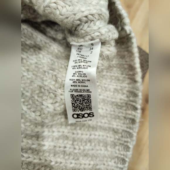 Asos Design Premium Chunky Rib Jumper With Tie Back Sweater - Picture 6 of 7